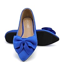Women's Black Dress Shoes for Women Office Shoes, Suede Ballet Flats Shoes Dressy, Casual Bows Flats for Women, Soft Slip ons Womens Shoes Dressy for Holiday Wedding Work Party