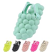 Kids Bubble Slides with Charms Boys Girls Funny Lychee Bubble Slippers Soft Massage Golf Ball Shoes Non-Slip House Slippers for Shower Bedroom Beach Pool