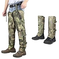 QOGIR Snake Gaiters Camo Long Fit and Short Fit: Snake Gear with Full Protection for Ankle to Lower and Thigh Legs from Snake Bites & Briar Thorns & Brush