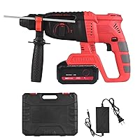 Rotary Hammer Drill,21V Cordless Brushless Rotary Hammer Drill with Carry Box 3 in 1 Hammer Drill Electric Breaker Power Drill with Adjustable Auxiliary Handle Depth Gauge 4.0Ah Battery Fast Cha