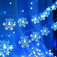 Min 3inch Plastic Snowflake Ornaments Set of Tiny 24pcs Sparkling Blue  Iridescent Glitter Snowflake Ornaments on String Hanger for Decorating