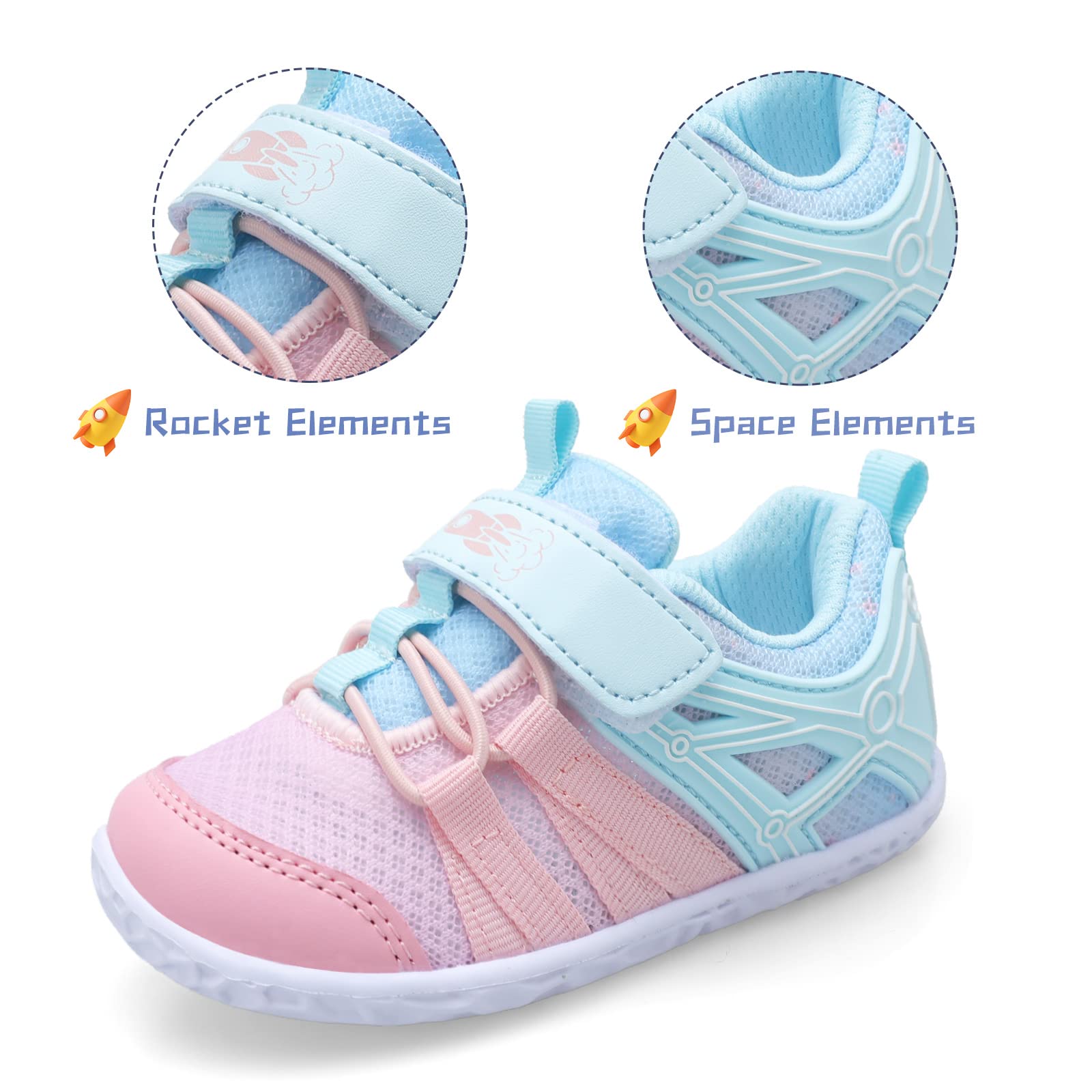 Scurtain Toddler Boys Girls Shoes Little Kids Barefoot Walking Shoes Lightweight Mesh Tennis Sneakers