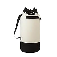 Honey-Can-Do LDY-03277 Extra-Capacity Laundry Duffle Bag with Carrying Strap,Black/White,15.2