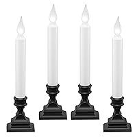 LED Battery Operated Window Candles with Timer, Bright Hot Spot, VT-1506A-4 (Pack of 4, Antique Bronze)