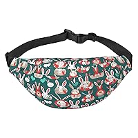Bunny Rabbits Adjustable Belt Hip Bum Bag Fashion Water Resistant Hiking Waist Bag for Traveling Casual Running Hiking Cycling