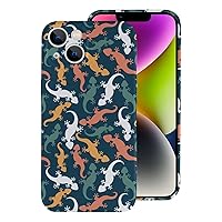Colorful Geckos Mobile Phone Case Exquisite Shockproof Cell Phone Cover Case Compatible for iPhone 14