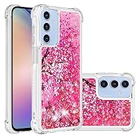 Samsung Galaxy A15 5G Case Bling Glitter Case Soft TPU Floating Clear Liquid Hearts Quicksand Shiny Flowing Shockproof Cover for Samsung Galaxy A15 5G YB-LS Cherry Blossom