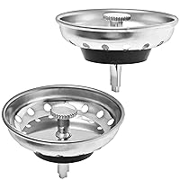 AIFUDA Drain Stopper Drain Protector Hair Catcher for Kitchen and Bathroom 3 Pcs Different Sizes Stainless Steel Kitchen Sink Strainer & 3 Pcs Rubber Shower Drain Covers with Suction 