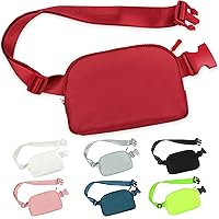Crossbody Fanny Pack for Women Men, Everywhere Belt Bag with Adjustable Strap, Mini Belt Bag Fashionable Waist Bag for Outdoor Hiking Running Travel Casual Red
