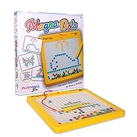 Playmags Large Magnetic Drawing Board for Kids - Magna Dots Doodle Board with Magnetic Pen - 12.5