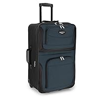 Travel Select Amsterdam Expandable Rolling Upright Luggage, Navy, Checked-Medium 25-Inch