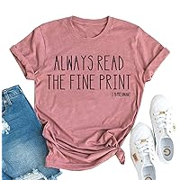 Always Read The Fine Print I'm Pregnancy T-Shirt Women Funny Maternity Shirt Casual Letter Print Graphic Tee Tops