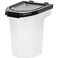 IRIS USA 6.5 Lbs / 8 Qt WeatherPro Airtight Pet Food Storage Container/Treat Box for Dog Cat and Bird Food, Keep Fresh, Translucent Body, Easy Clean Up, BPA free, Clear/Black