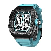 Global Popular Men's Wristwatch Birthday Gift Surprise for Men Tonneau Design Wrist Watch Swiss Automatic Movement Mechanical Watch Carbon Fiber Gentleman Watch-DR05-1
