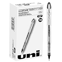 Uniball Vision Elite Rollerball Pens, Black Pens Pack of 12, Bold Pens with 0.8mm Ink, Ink Black Pen, Pens Fine Point Smooth Writing Pens, Bulk Pens, and Office Supplies