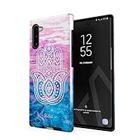 Compatible with Samsung Galaxy Note 10 Case Hamsa Fatima Hand Luck Symbol Mandala Henna Paisley Landscape Mountain Pattern Heavy Duty Shockproof Dual Layer Hard Shell+Silicone Protective Cover