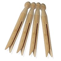 Round Wooden Clothespins, 100 Pack