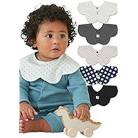 Konny Baby Bibs 5-Pack, 360 ​​° Rotate, Soft and Absorbent Bandana Drooling for Boys Girls baby Essentials