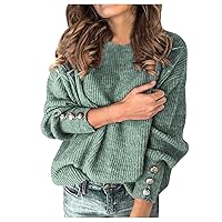 Womens Round Neck Oversized Sweater Fall 2023 Long Sleeve Solid Color Pullovers Shirts Sweater Sherpa Tops