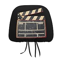 Cinema Clapper Board Car Headrest Covers Soft Car Seat Cushion Cover Head Rest Protector for Car Truck