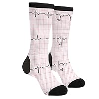 Men's Women's Funny Novelty Crazy Crew Socks, Heart Cardiology