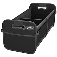 Sposuit Trunk Organizer for Car - 70L Collapsible Trunk Storage with 11 Pockets & Reinforced Handles, SUV Trunk Organizers for Grocery Cargo(Black)