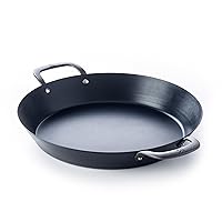 BK Black Steel Seasoned Carbon Steel Paella Pan, 15