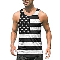 Idgreatim Mens Breathable Tank Tops Novelty 3D Graphic Gym Workout Sleeveless T-Shirt Tees S-XXL