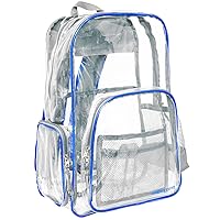 Meister All-Access Clear Backpack - Meets School & Event Security Bag Requirements - Blue/Gray