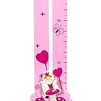Pink Princess Height Growth Chart for Girls Bedroom or Nursery - CM Measurements