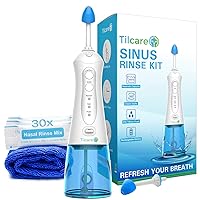 MAOEVER Nasal Irrigation System, Cordless Nasal Rinse Machine for Sinus  Relief & Nasal Care, Electric Neti Pot with 6 Tips and 40 Salt Packs Nasal
