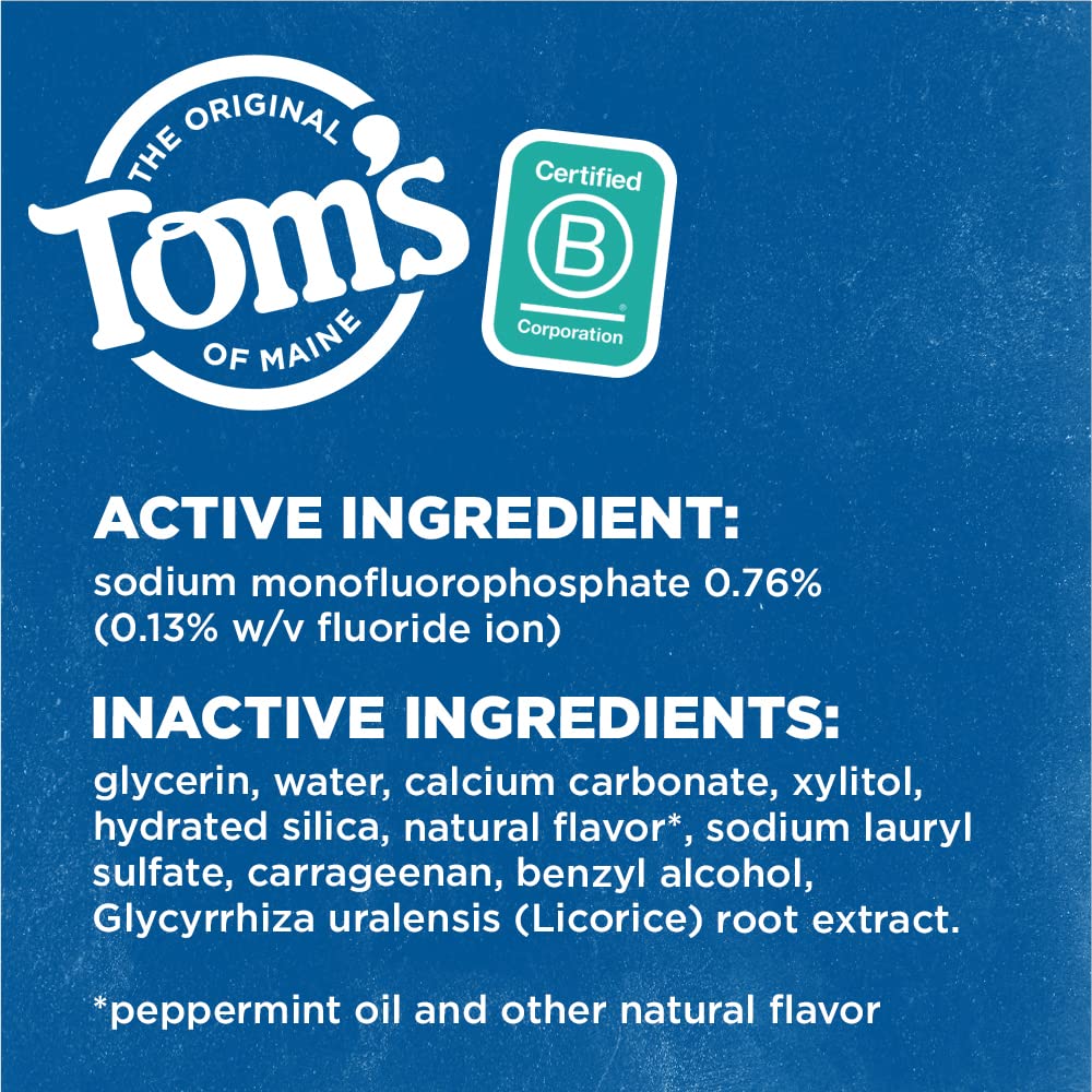 Tom's of Maine Natural Wicked Fresh! Fluoride Toothpaste, Cool Peppermint, 4.7 oz. 2-Pack (Packaging May Vary)