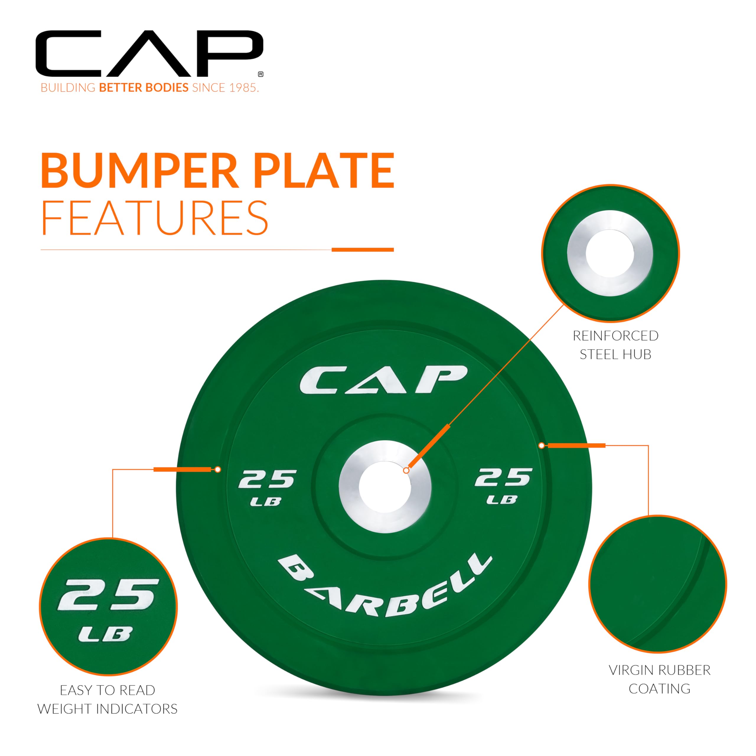 CAP Barbell Rubber Olympic Bumper Plate | Multiple Options