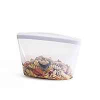 Stasher Reusable Silicone Storage Bag, Food Storage Container, Microwave and Dishwasher Safe, Leak-free, 4 Cup Bowl, Clear