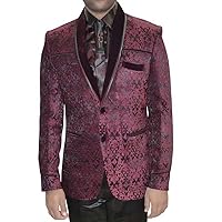Mens Wine Velvet 5 Pic Tuxedo Suit Two Button TX01625