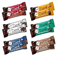 NuGo Dark Variety Box, Pretzel, Chocolate Chip, Mint Chocolate Chip, Mocha, Peanut Butter Cup and Almond, Vegan, Gluten Free,12 count