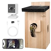 Bird House with Camera, 3MP HD Birdhouse with Camera, 2.4G WiFi Bird Nest Camera Night Vision, Wood Birdhouse Camera Best Gift for Friend/Family.