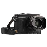 Megagear MG1400 Leica Q-P, Q (Typ 116) Ever Ready Genuine Leather Camera Half Case and Strap, with Battery Access, Black