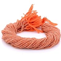 Natural Pack of 2 Strands 2-2.5mm Sunstone Faceted Rondelle Beads| Micro Faceted Beads for Jewelry Making |13