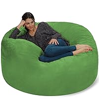 Chill Sack Bean Bag Chair: Giant 5' Memory Foam Furniture Bean Bag - Big Sofa with Soft Micro Fiber Cover - Lime