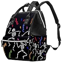 Dancing Skeletons Diaper Bag Backpack Baby Nappy Changing Bags Multi Function Large Capacity Travel Bag
