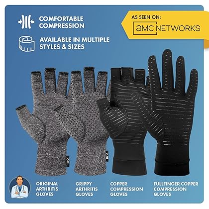 Dr. Frederick's Original Arthritis Compression Gloves for Women & Men - Ideal for Arthritis Hand Pain Relief, Carpal Tunnel, Reynaud’s & Poor Circulation - Medium