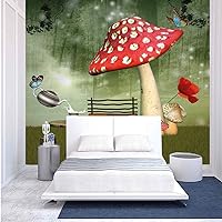 96x69 inches Wall Mural,Picnic in Fantasy Garden Wood Table Poppy Flower Swing Teapot and Milk Splash Decorative Peel and Stick Self-Adhesive Wallpaper Removable Large Wall Sticker Wall Decor for Home