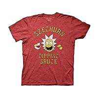 Rick and Morty Szechuan Dipping Sauce Adult T-Shirt - Red (Small)