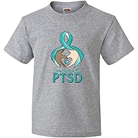 inktastic I Love Someone with PTSD Teal Ribbon Youth T-Shirt