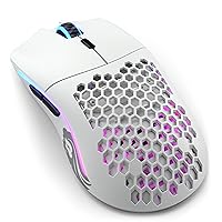 Glorious Gaming Model O Wireless Gaming Mouse - Superlight, 69g Honeycomb Design, RGB, Ambidextrous, Lag Free 2.4GHz Wireless, Up to 71 Hours Battery - Matte White (RENEWED)
