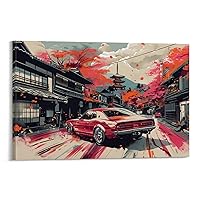 Car Wall Art Print Japanese Street Racing Poster Fashion Colorful Landscape Car Modern Illustration Living Room Corridor Beautiful Canvas Wall Decor (48)Picture Print Modern Family Decor24x36inch(60x9
