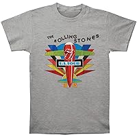 Rolling Stones Men's Retro US Tour 1975 Slim Fit T-Shirt Grey