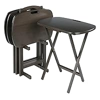 Winsome Lucca Snack Folding Table Set, 22.8-inch x 15.6-inch, Oyster Gray (16577)