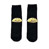 Women's Retro Smile Sock in Black